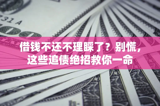 北京借钱不还不理睬了？别慌，这些追债绝招救你一命