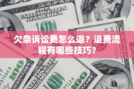 北京欠条诉讼费怎么退？退费流程有哪些技巧？